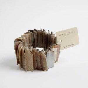 Vintage  Mother Of Pearl  Shell Organic Natural  Nugget  Stretch Bracelet